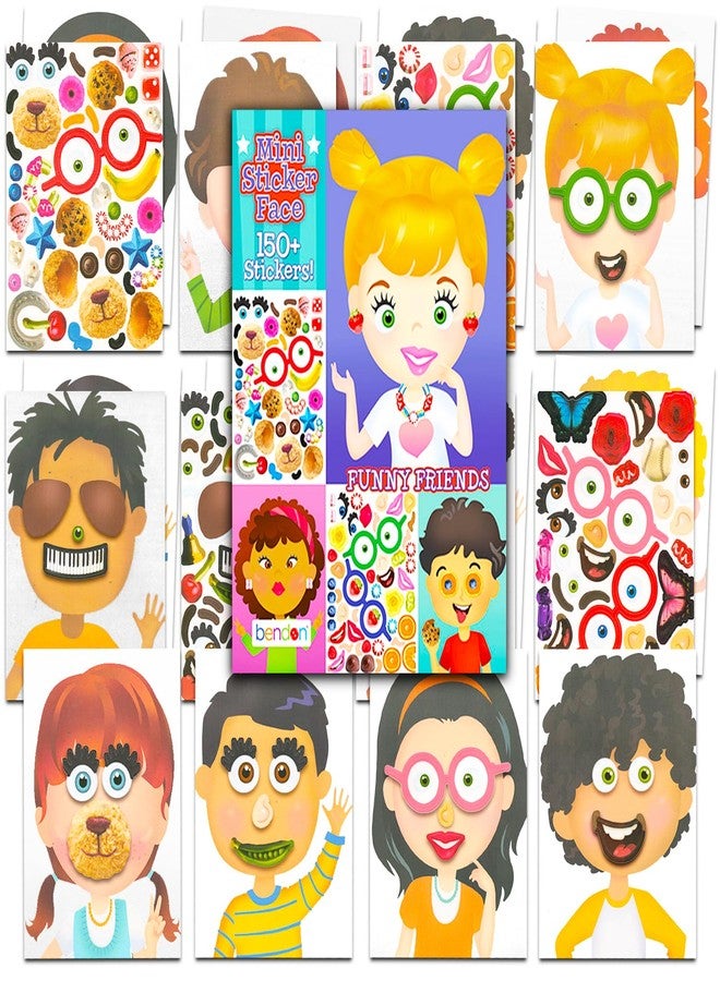 Crenstone 24 Pcs Make-a-Face Sticker Sheets, Funny Friends 5" x 7" Mix and Match Total 150+ Stickers, Party Favors, Kids Party Supplies | Funny People Make Your Own Face Designs - Image 1