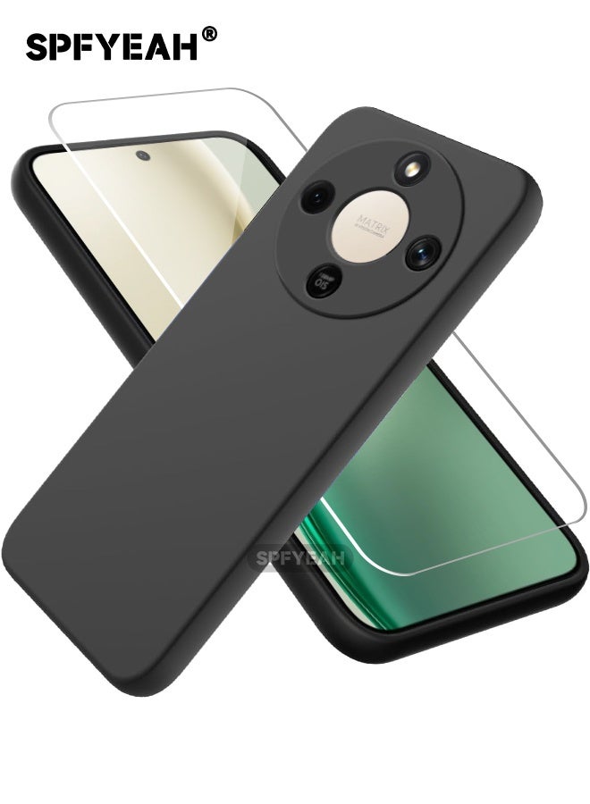 اس بي اف يا. [2 في 1] جراب Honor X9d 5G مع واقي شاشة عالي الدقة، جراب سيليكون ناعم رفيع مقاوم للصدمات لهاتف Honor X9d 5G مقاس 6.79 بوصة، أسود - Image 1