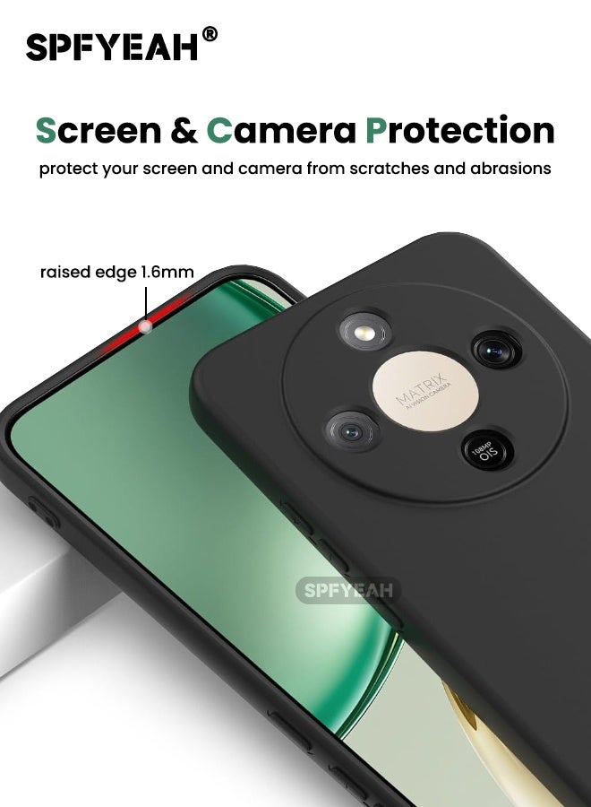 اس بي اف يا. [2 في 1] جراب Honor X9d 5G مع واقي شاشة عالي الدقة، جراب سيليكون ناعم رفيع مقاوم للصدمات لهاتف Honor X9d 5G مقاس 6.79 بوصة، أسود - Image 4