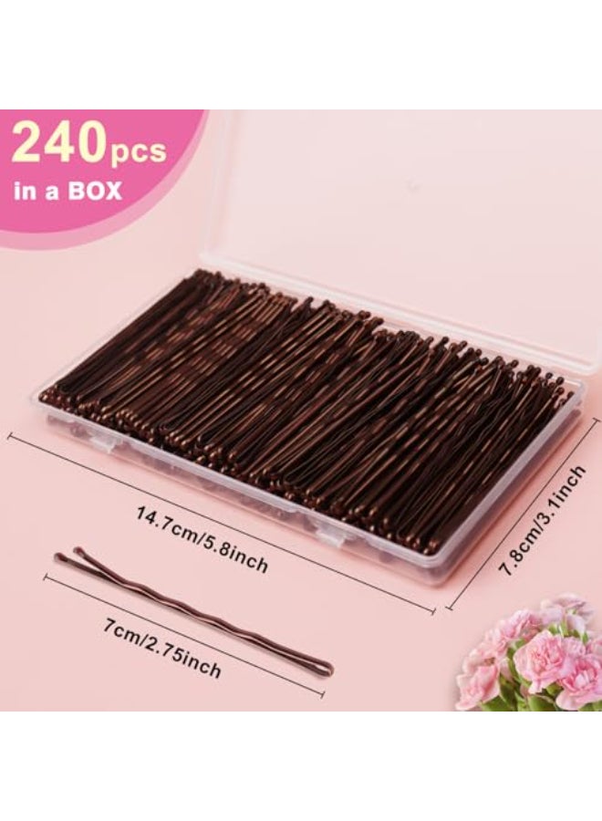 AITRAI 276 Large Bobby Pins Brown AITRAI 240PCS Extra Long Bobby Pins for Thick Hair Jumbo Hair Pin for Women with Box - Image 3