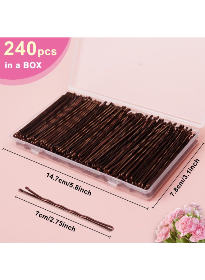 AITRAI 276 Large Bobby Pins Brown AITRAI 240PCS Extra Long Bobby Pins for Thick Hair Jumbo Hair Pin for Women with Box - Image 4