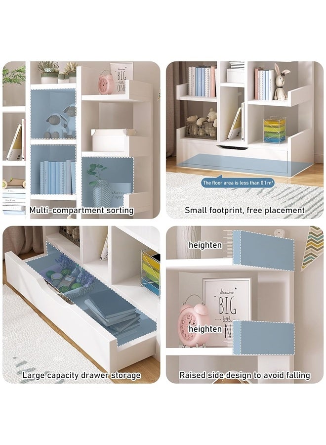 خزانة كتب خشبية مستقلة عالية السعة من ١٠ طوابق، مع منظم رفوف، رف تخزين للمكتب المنزلي، رف عرض منزلي. - Image 3