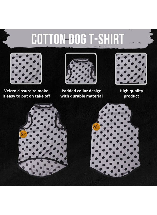Sage Square Funky Soft Material Dog T-Shirt | Cool/Funky Print Pet | Soft Light Weight | Comfortable, Breathable Dog Clothing | Trendy Vest Outfit (Xlarge - 24 Inch) (Polka Grey)  - Image 5