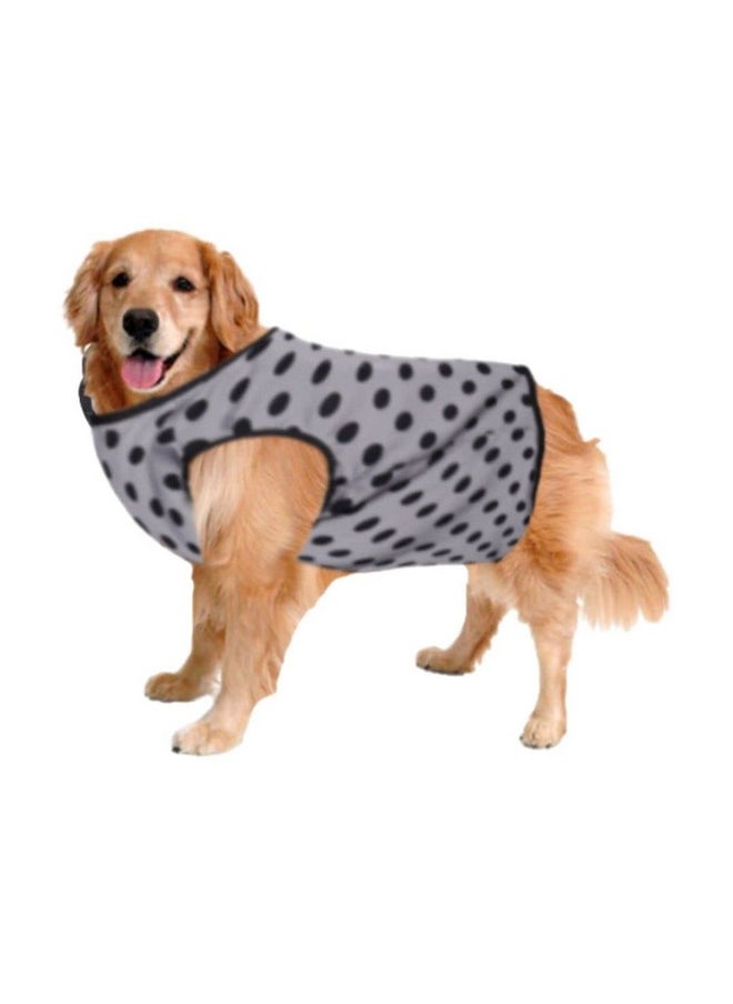 Sage Square Funky Soft Material Dog T-Shirt | Cool/Funky Print Pet | Soft Light Weight | Comfortable, Breathable Dog Clothing | Trendy Vest Outfit (Xlarge - 24 Inch) (Polka Grey)  - Image 1