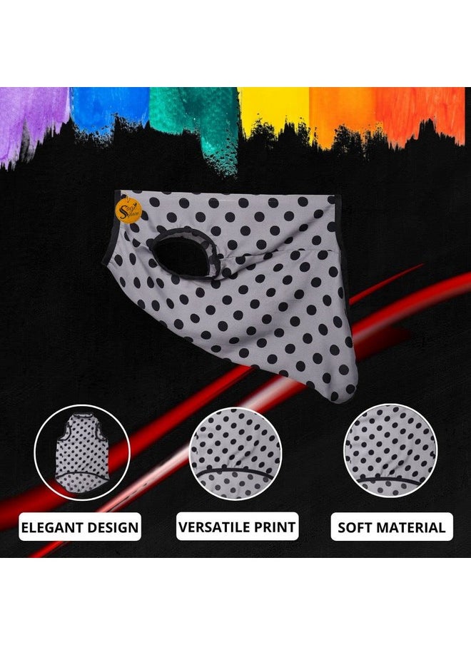 Sage Square Funky Soft Material Dog T-Shirt | Cool/Funky Print Pet | Soft Light Weight | Comfortable, Breathable Dog Clothing | Trendy Vest Outfit (Xlarge - 24 Inch) (Polka Grey)  - Image 3