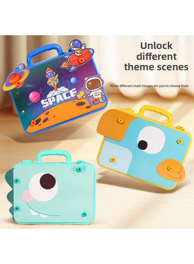 Children's Simulation Screw Twisting Tool Table Multi-function Disassembly And Maintenance Combination Educational Toy Suit Suitcase-Color:Dinosaur Disassembly Screw Tool Box-371pcs [manual Model]]  - Image 5