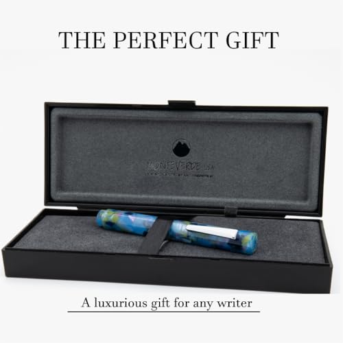 Monteverde MVP Fountain Pen Blue Squares - Stub Nib - Compact & Versatile Mini Pocket Pen - JoWo German-Made Nib - Cartridge & Eyedropper Fill - Image 5