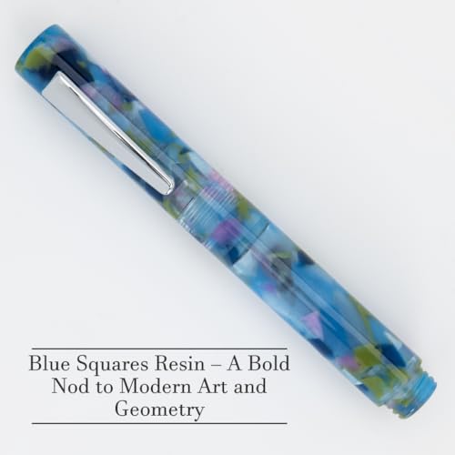 Monteverde MVP Fountain Pen Blue Squares - Stub Nib - Compact & Versatile Mini Pocket Pen - JoWo German-Made Nib - Cartridge & Eyedropper Fill - Image 2