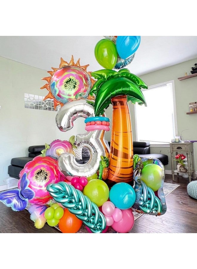BBPOOL 3 Number Balloons Silver 3 Balloons Number 40 Inch Number 3 Foil Mylar Balloons for 3 Birthday Anniversary Events Party - Image 2