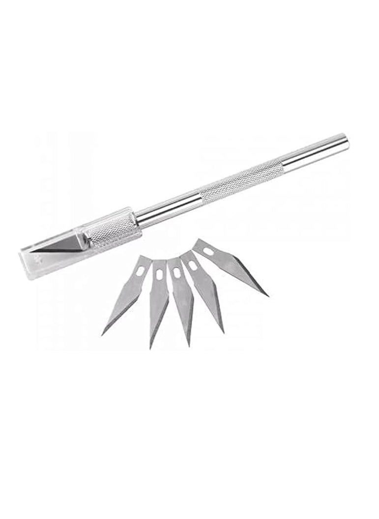 Generic Cutter Pen with 5 Blades - Silver  - Image 1