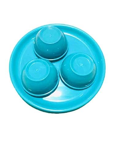 Everbuy® Microwave Safe and Unbreakable Round Full Plates with Bowl - Pack of 3 Plates and 3 Bowl Set-6 Pieces -Green - Image 4