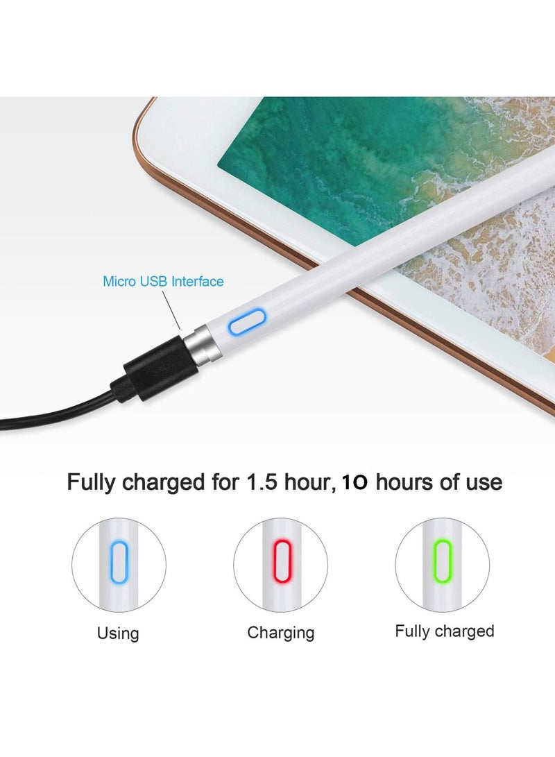 BORTONY Stylus Pen for Touch Screens Rechargeable 1.5mm Fine Point Active Capacitive Stylus Smart Pencil Compatible iOS Android iPad and Most Tablet - Image 4