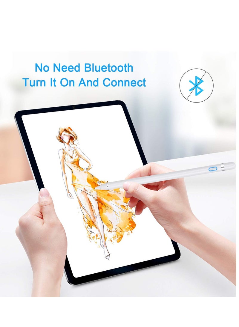 BORTONY Stylus Pen for Touch Screens Rechargeable 1.5mm Fine Point Active Capacitive Stylus Smart Pencil Compatible iOS Android iPad and Most Tablet - Image 2