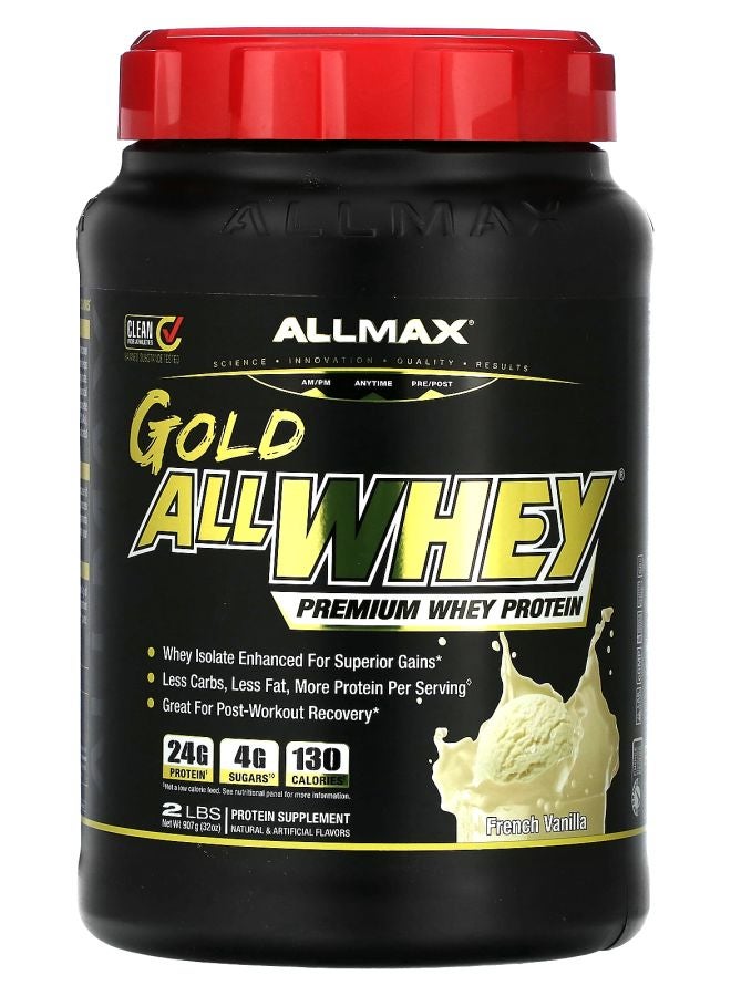 Allmax GOLD ALLWHEY® Premium Whey Protein French Vanilla 2 lbs (907 g) - Image 1