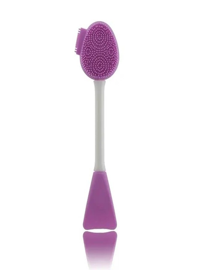 BANIRA Silicone Facial Cleansing Brush, 16 cm Double-Head Massaging Scrubber, Pink - Image 3