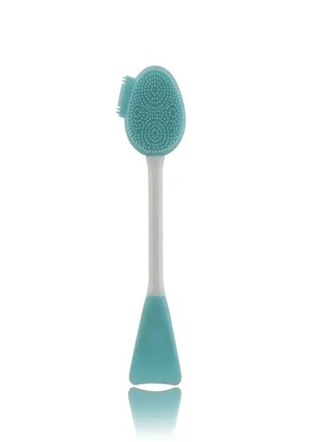 BANIRA Silicone Facial Cleansing Brush, 16 cm Double-Head Massaging Scrubber, Pink - Image 1