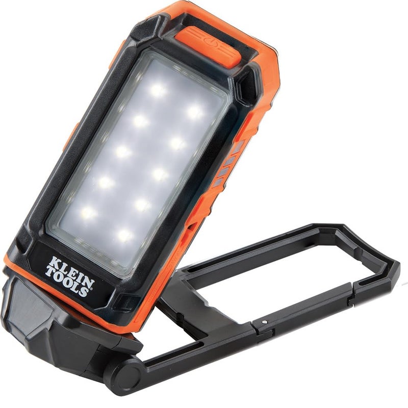 Klein Tools 56403 LED Light Rechargeable Flashlight Worklight with Kickstand Magnetic Mount and Carabiner Charges Small Electronics for Work Camping
