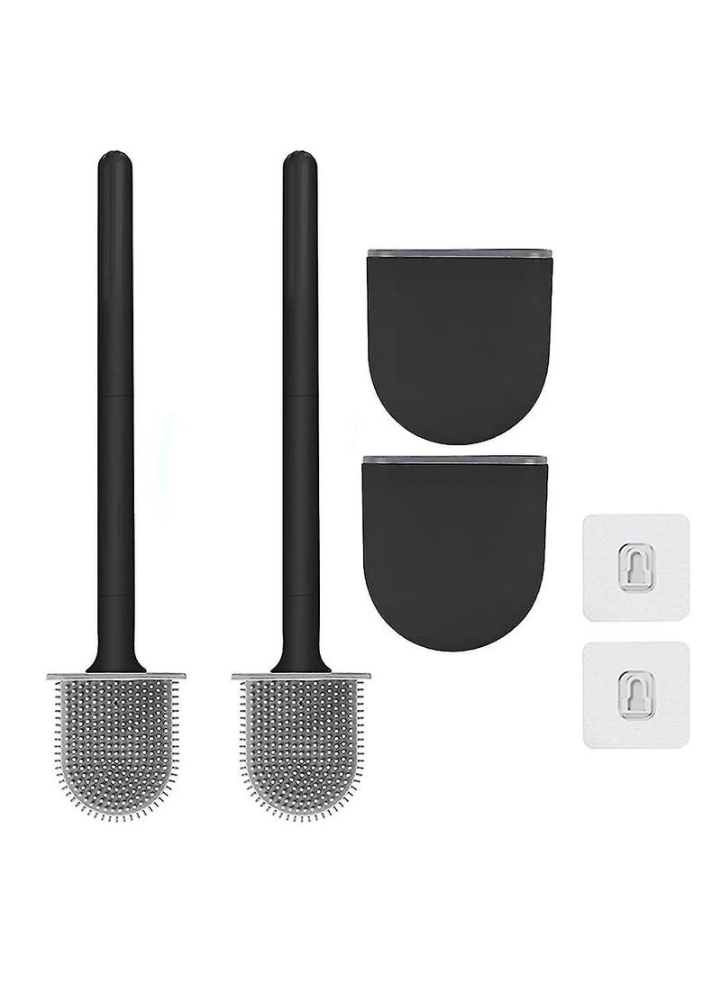 Toilet Brush Set – Toilet Brush Wall-Mounted, 2 Pack, No Drilling, Deep Cleaner Silicone - Image 1