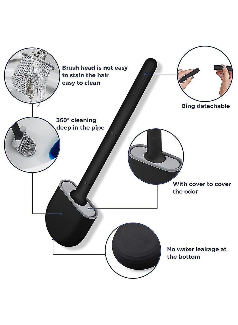 Toilet Brush Set – Toilet Brush Wall-Mounted, 2 Pack, No Drilling, Deep Cleaner Silicone - Image 4
