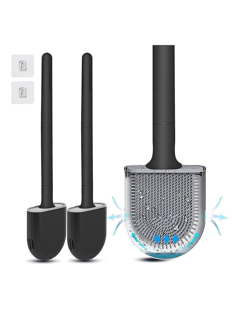 Toilet Brush Set – Toilet Brush Wall-Mounted, 2 Pack, No Drilling, Deep Cleaner Silicone - Image 5