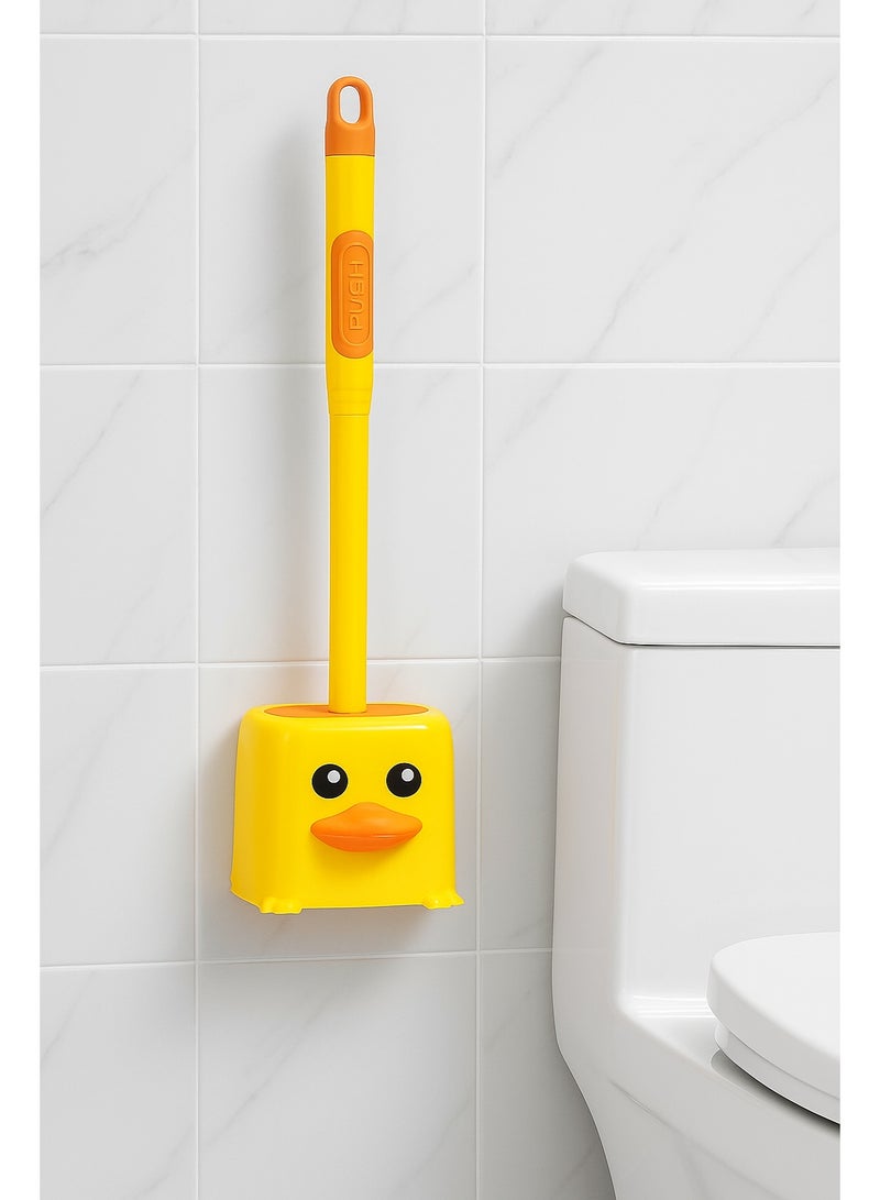 Long Handle Plastic Toilet Brush with Built-in Soap Tank, Wall Mounted Toilet Brush, Bathroom Ideas, Toilet Cleaning Brush, Duck Toilet Brush, Practical Bathroom and Toilet Cleaner - Image 4
