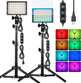VILTROX 2 Packs RGB 2600K-6000K Video Conference Lighting KitÃ¯Â¼Å’ USB Powered LED Zoom Calls Tabletop Light with - Image 1