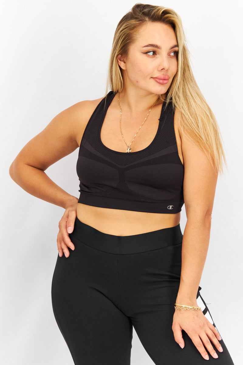 Champion Women Sportwear Fit Seamless Sports Bra, Black - Image 1