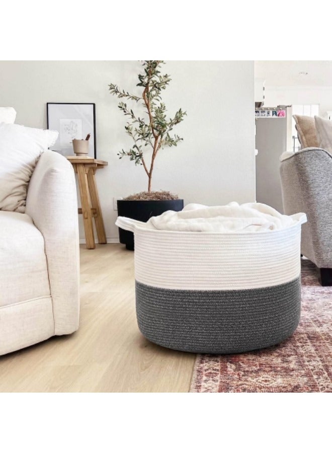 Large Laundry Baskets Clothes Basket Woven Laundry Baskets with Handles, Toys Basket, Large Baskets 51 x 34cm - Image 5