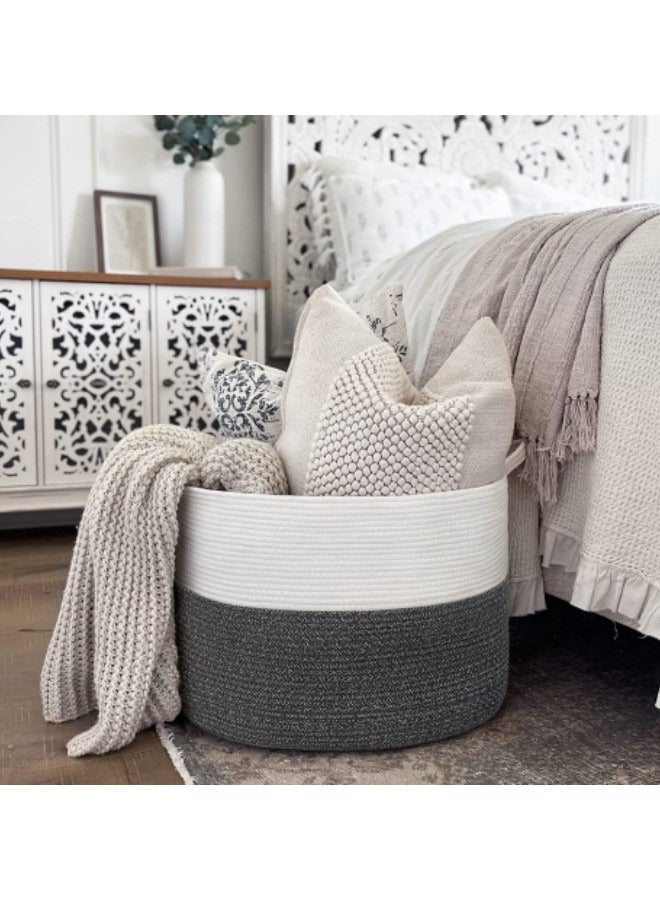 Large Laundry Baskets Clothes Basket Woven Laundry Baskets with Handles, Toys Basket, Large Baskets 51 x 34cm - Image 4