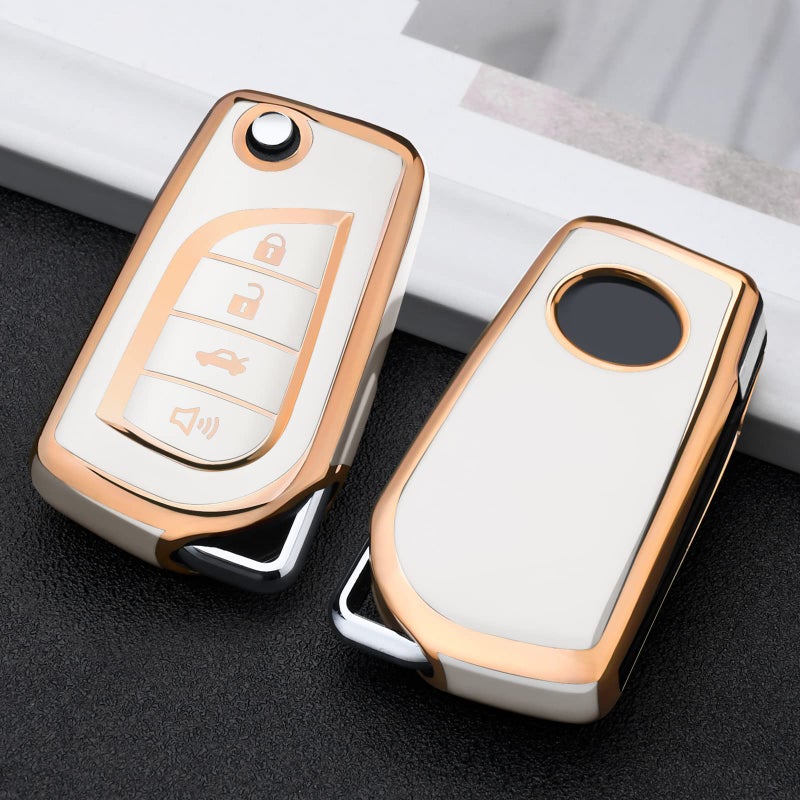 ELOHEI Key Fob Cover for Toyota,Premium Soft TPU 360 Degree Full Protection Key Case Shell Accessories Compatible with Toyota 2018-2022 Corolla SE/LE,Camry SE/LE,RAV4 SE - Image 3