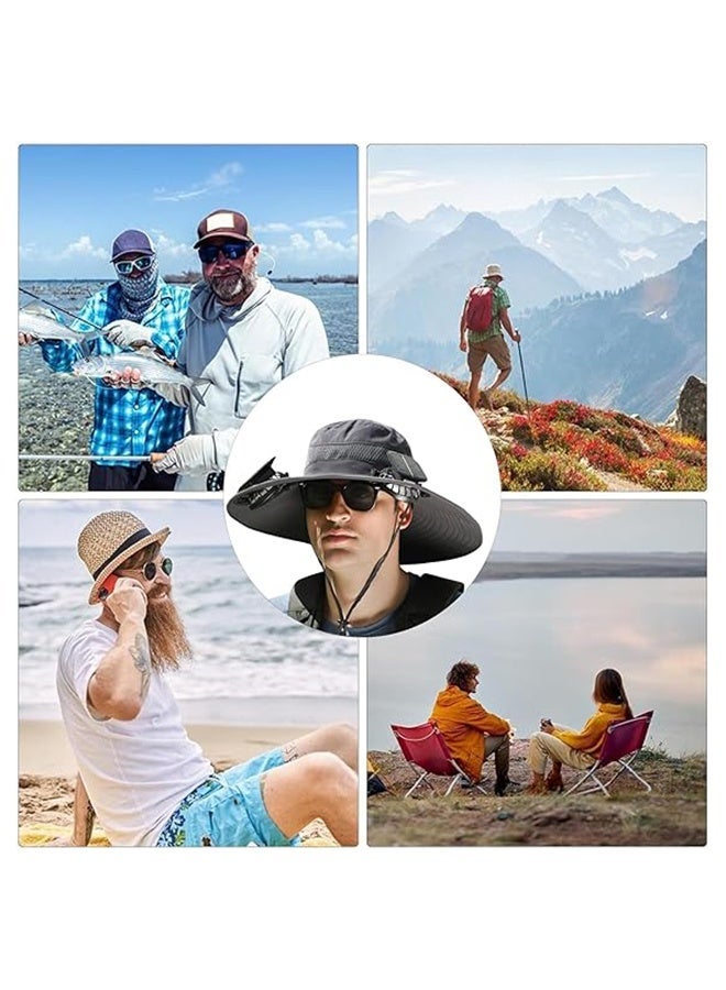 fdsport Wide Brim Sun Hat with Solar Fan, Solar Fan Hat, Men Sunscreen Sun Hats with Fans, SolarFan Outdoor - Image 3