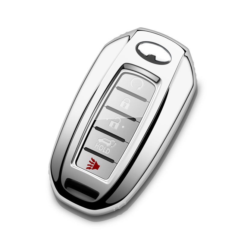 Tengare Car Key Fob Cover Compatible with Infiniti Key Case Protector Keychain Holder Q50 Q60 QX50 QX55 QX60 Accessories