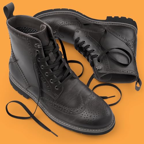 Miscly Flat Waxed Cotton Shoe Laces for Boots, Sneakers, and Shoes – Multiple Lengths and Colors Available - Black, 54″ (137 CM) - Image 2
