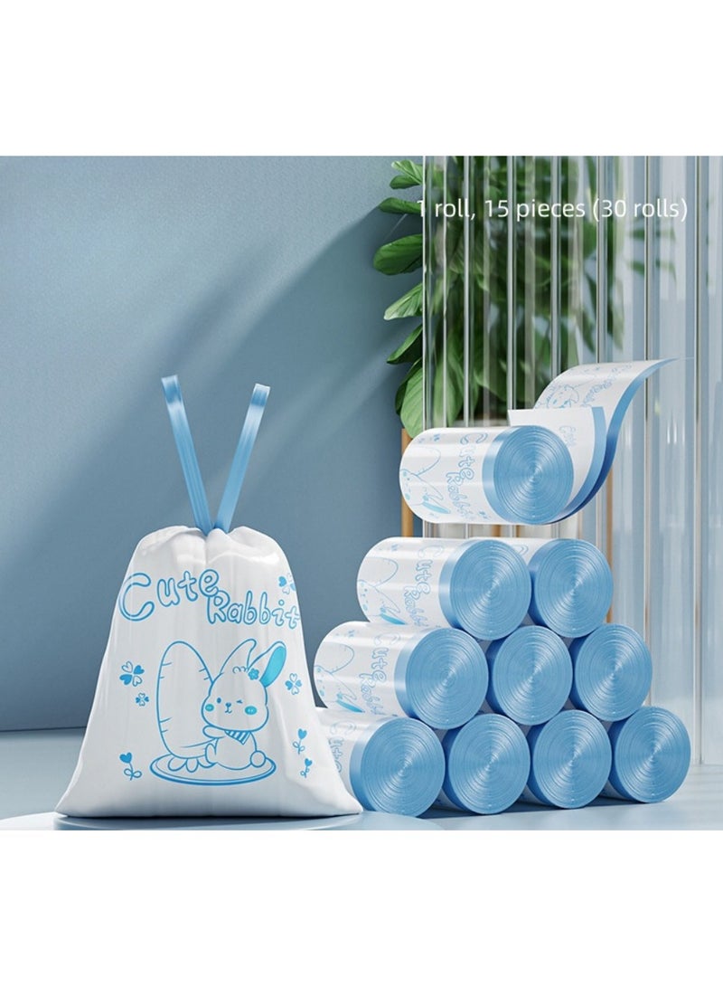 EBMINI Drawstring Style Garbage Bag Hand-held Thickened Printed Garbage Bag Printed 