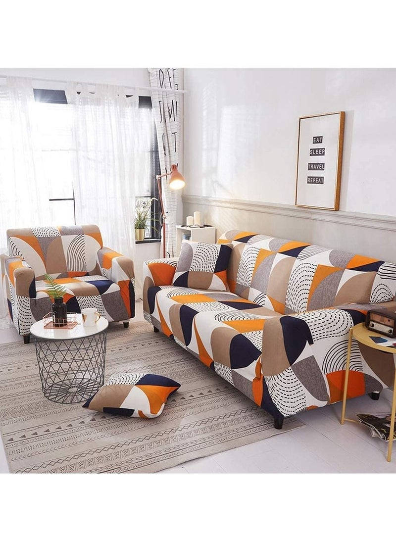 KASTWAVE أغطية كنبة لـ 3 وسائد أغطية كنبة مطاطية أغطية مناسبة واقي أثاث غطاء كنبة مطبوع غطاء كنبة أنيق مع 1 غلاف وسادة (3 مقاعد 190-230 سم) - Image 5