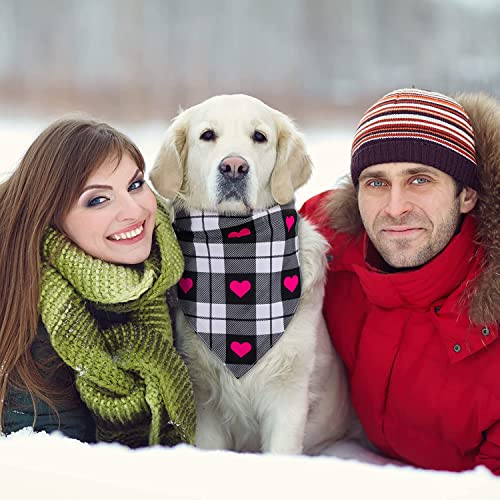 KUTKUT Valentines Day Dog Bandana | Reversible Dog Triangle Scarf | Dog Wedding Bandana Heart Paws Print Pet Kerchief Accessories for Large Medium Small Dogs Cats Pets (Size: 70 x 48 x 48 cm) - Image 3