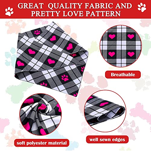 KUTKUT Valentines Day Dog Bandana | Reversible Dog Triangle Scarf | Dog Wedding Bandana Heart Paws Print Pet Kerchief Accessories for Large Medium Small Dogs Cats Pets (Size: 70 x 48 x 48 cm) - Image 4