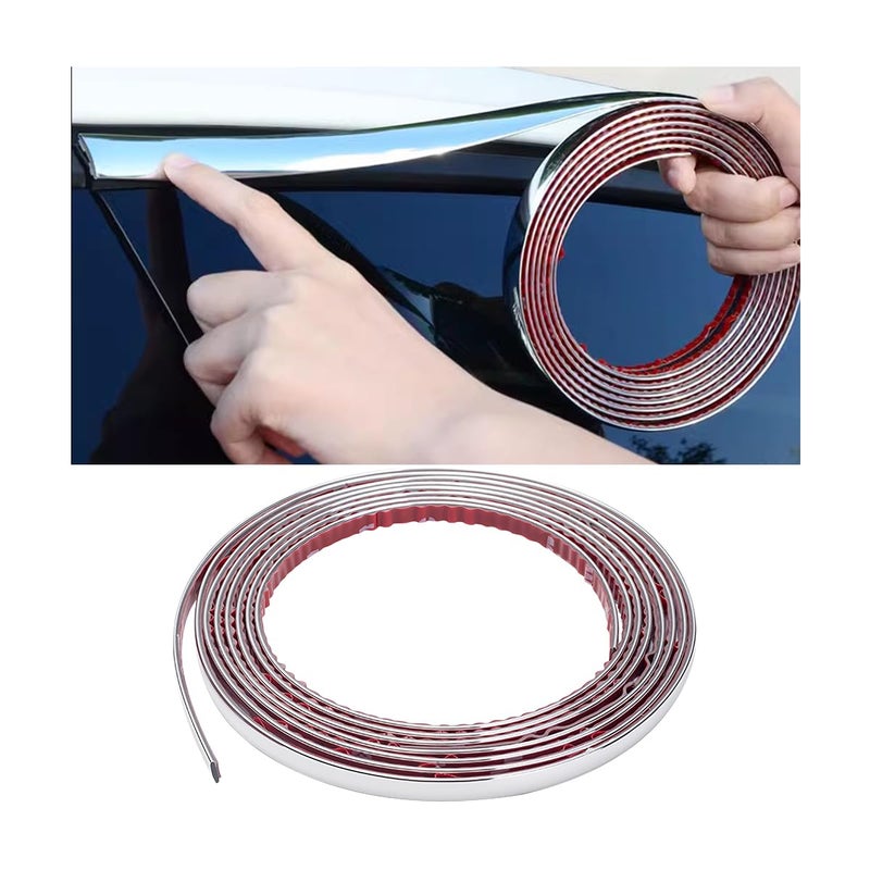 KHGUZ Car Chrome Trim Molding 16Ft 12 ScratchProof Vehicle Body Side Trim Strip Auto Interior Exterior Decorative Protection Trimming Universal for Motor Truck RV Door Window Bumper - Image 3