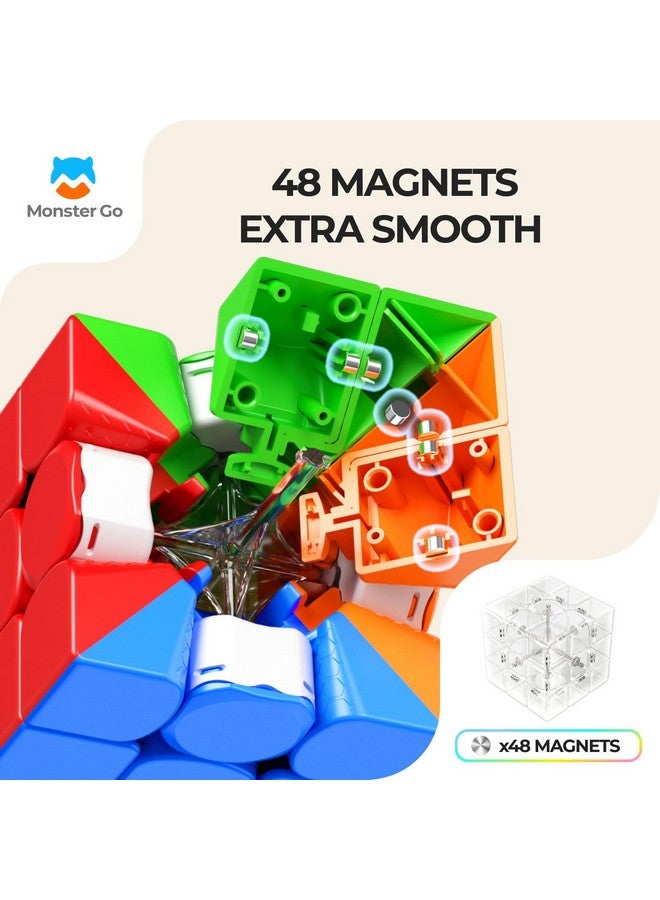 Cubelelo GAN Monster Go (v3) Magnetic 3x3 Speedcube | Honeycomb Design for Buttery Smooth & Stable Turning, Adjustable Tension, Corner Cutting | Ideal Puzzle Toy for Beginners, Boys & Girls Ages 6+ - Image 4