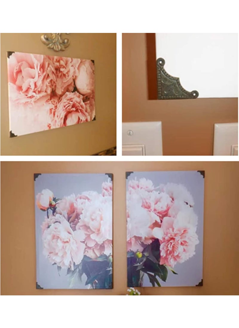 Dophee dophee Antique Brass Box Corner Covers Decorative Corner Protectors Guards Edge Covers for Jewelry Box Chest Table Desk Photo Frame Panal 153x153x19712Pack  - Image 4