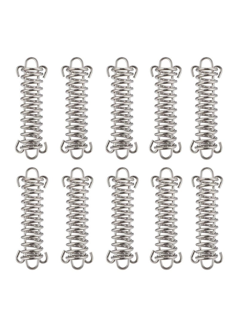 10PCS Stainless Steel Tent Spring Buckle, Windproof Rope Tensioner Spring Buckle Tent Buckle Awning Fixed Buckle Portable Camping Tent Fixed Buckle Spring Buckle Set for Outdoor Tent Camping, Swing  - Image 1