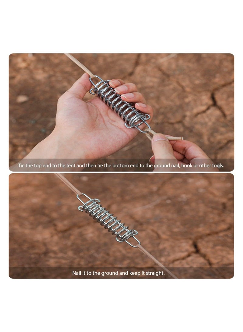 10PCS Stainless Steel Tent Spring Buckle, Windproof Rope Tensioner Spring Buckle Tent Buckle Awning Fixed Buckle Portable Camping Tent Fixed Buckle Spring Buckle Set for Outdoor Tent Camping, Swing  - Image 5