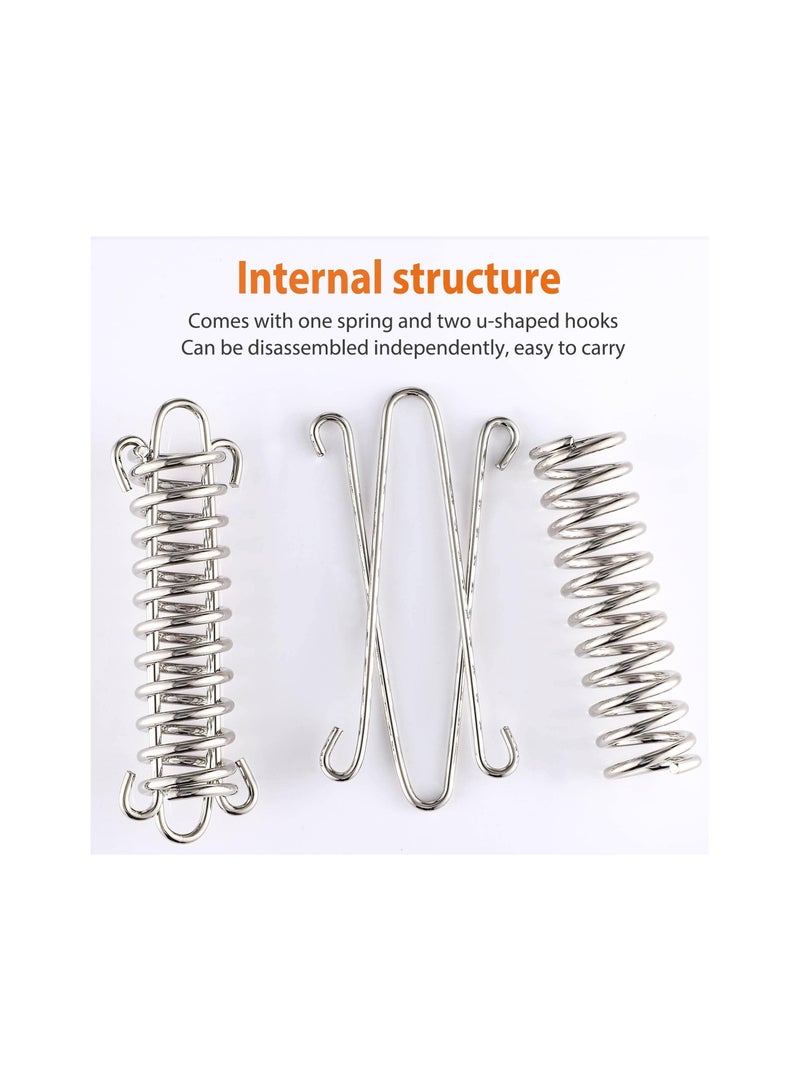 10PCS Stainless Steel Tent Spring Buckle, Windproof Rope Tensioner Spring Buckle Tent Buckle Awning Fixed Buckle Portable Camping Tent Fixed Buckle Spring Buckle Set for Outdoor Tent Camping, Swing  - Image 2