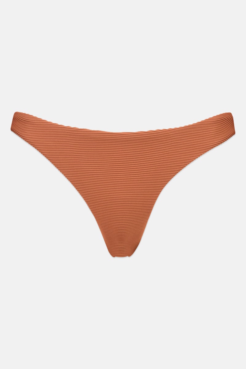 Billabong Women Ribbed Bikini Bottom, Brown - Image 1