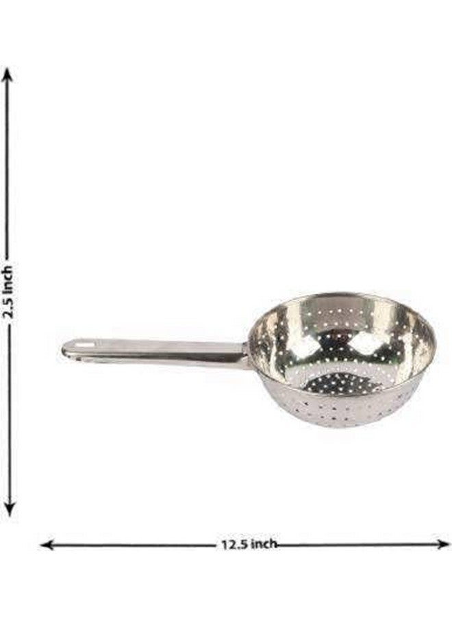 PUTHAK مصفاة بوهة من الفولاذ المقاوم للصدأ بحجم متوسط لون فضي (عبوة فضية من 1) - Image 4