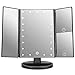 WEILY Makeup Vanity Mirror with 21 Led Lights, Trifold Dual Power Magnifying LED Lighted Cosmetic Mirrors (Black) - Image 2