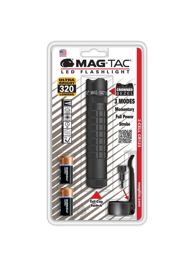 MAGLITE Maglite Mag-Tac Led Flashlight - Multi Mode Tail Cap Push-Button Switch - Ultra Bright 320Lumines   193Meter Beam - Water Resistant Run Time Of 4H Drop Tested 1 M - Black  - Image 2