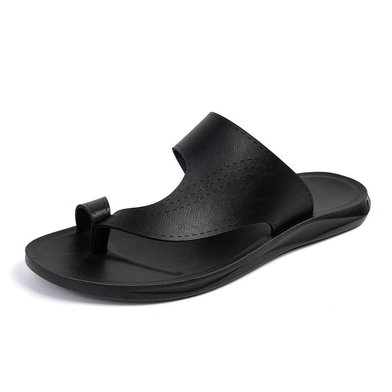 Men'S Summer Thick-Soled Sandals, Non-Slip, Wear-Resistant, Closed-Toe Beach Shoes, Outdoor Casual Leather Slippers - Image 5