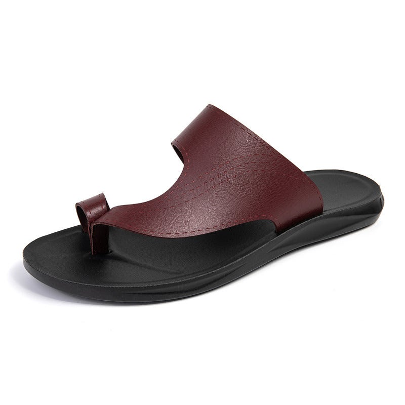 Men'S Summer Thick-Soled Sandals, Non-Slip, Wear-Resistant, Closed-Toe Beach Shoes, Outdoor Casual Leather Slippers - Image 4