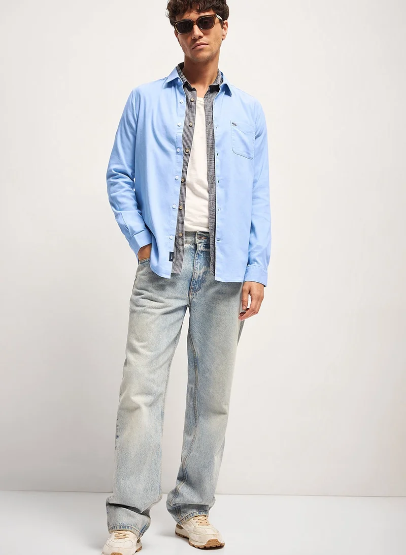THE BEAR HOUSE Cotton Shirt for Men | Slim Fit, Long Sleeve, Casual & Formal Wear | Soft, Breathable Fabric for Office, Everyday, & All-Season Use in Classic & Trendy